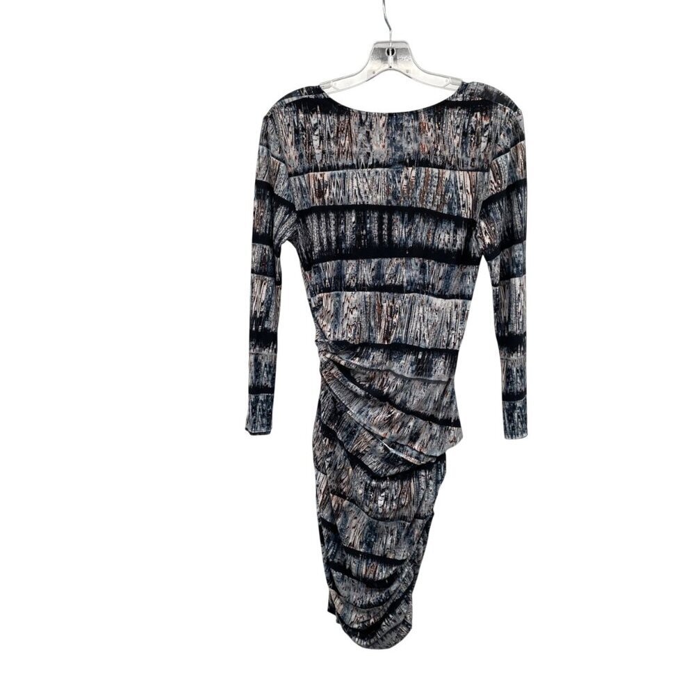 BCBG MAXAZIRA Ruched Bodycon Dress Twisted Front Long Sleeve Size Small - Picture 7 of 8